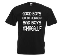 shaniztoons Bad Boys Go to Magaluf Lads Holiday Funny Slogan Mens Unisex T-Shirt XL Black