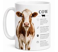 shaniztoons Cow Facts Farm Animal Educational Coffee Mug Gift