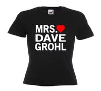 shaniztoons Mrs Dave Grohl Womens Ladies Lady Fit T Shirt Medium Black