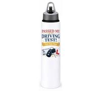 shaniztoons Passed My Driving Test First Time Pass UK Celebration Design Reusable Sports Drinks Bottle New Driver Gift 750ml Aluminum Water Bottle Gift