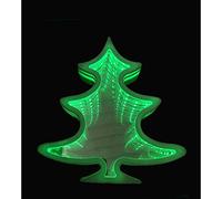 SHANJIA 3D Mirror Night Light, Infinity Mirror Tunnel Light,LED Night Lamp,LED Night Light 3D Mirror Light Tunnel Mirror Light Christmas, for Christmas Party Decoration Home Decor (Christmas Tree)