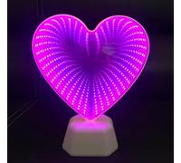 SHANJIA 3D Mirror Night Light, LED Tunnel Light, Clear Acrylic, Pink, Home Decor, Tabletop, Decoration
