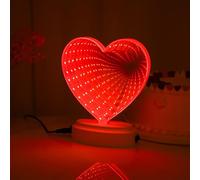 SHANJIA 3D Mirror Night Light, LED Tunnel Light, Red, for Home Decor & Special Occasions