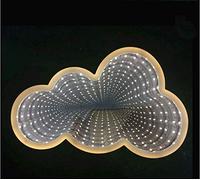 SHANJIA 3D Mirror Night Light, Tunnel Light, LED Night Lamp, Cloud Color, Acrylic Material, For Decoration
