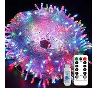 SHANJIA Fairy Lights, 10M 100LED Remote Control+USB LED Christmas LightsOutdoor Waterproof Clear Wire,Indoor Outdoor Rope Fairy String Lights Fairy String Christmas Tree Decorati (Multicolour)