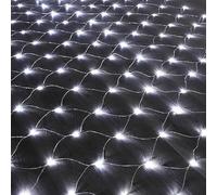 SHANJIA Garden Net Lights Battery Operated, 1.5mx1.5m 96LED Mesh Fairy String Lights Fairy Net Lights 8 Modes Waterproof Net Mesh String Lights for Garden Balcony Decor (White)