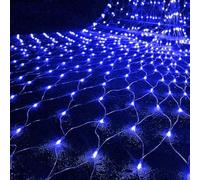 SHANJIA Garden Net Lights Battery Operated, 1.5mx1.5m 96LED Mesh Fairy String Lights Fairy Net Lights 8 Modes Waterproof Net Mesh String Lights for Garden Balcony Decor (Blue)