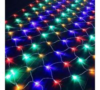 SHANJIA Garden Net Lights Battery Operated, 1.5mx1.5m 96LED Mesh Fairy String Lights Fairy Net Lights 8 Modes Waterproof Net Mesh String Lights for Garden Balcony Decor (Multicolor)