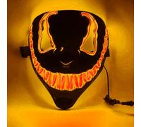 SHANJIA Halloween Mask, Light Up Mask,LED Light Up Mask Scary Skull Mask for Halloween Festival Cosplay Masquerade Carnival Party (Orange)
