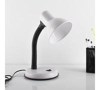 SHANJIA LED Desk Lamp, Metal Desk Lamp,Reading Light Eye-Caring Table Lamp with Versatile Flexible Neck for Home, Office, Bedroom, Reading, Work, Study (White)