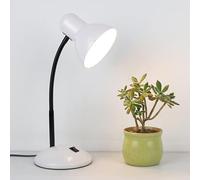 SHANJIA LED Desk Lamp, Metal Desk Lamp,Reading Light Eye-Caring Table Lamp with Versatile Flexible Neck for Home, Office, Bedroom, Reading, Work, Study (White)