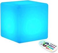 SHANJIA LED Mood Ball Light,16 Color Change Lights Lighting Dimmable, Waterproof, Garden Orb Rechargeable Night Lighting for Indoor Outdoor Deco (10cm Cube)