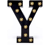 SHANJIA Light Up Letters Sign, LED Letter Lights Sign Black letter Light Up Letters Sign for Night Light Wedding Birthday Party Christmas Lamp Home Bar Decoration (Y)