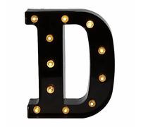 SHANJIA Light Up Letters Sign, LED Letter Lights Sign Black Letter Light Up Letters Sign for Night Light Wedding Birthday Party Christmas Lamp Home Bar Decoration (D)