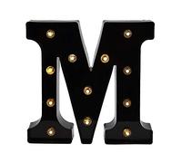 SHANJIA Light Up Letters Sign, LED Letter Lights Sign Black Letter Light Up Letters Sign for Night Light Wedding Birthday Party Christmas Lamp Home Bar Decoration (M)