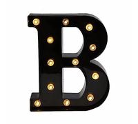 SHANJIA Light Up Letters Sign, LED Letter Lights Sign Black Letter Light Up Letters Sign for Night Light Wedding Birthday Party Christmas Lamp Home Bar Decoration (B)
