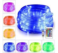SHANJIA Rope String Lights, 12M/39ft 120LED16 Colors Changing USB Powered Multi Color Twinkle Rope Tube Fairy Lights,Waterproof String Lights Outdoor Indoor for Christmas Decorations