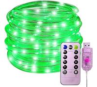 SHANJIA Rope String Lights, 22M/72ft 200LED Waterproof 8 Mode/Remote USB Tube Lights Christmas Lights,String Lights Outdoor Indoor for Christmas Decorations (Green)