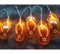 SHANJIA Slippers Light String, 13ft 40LED Outdoor Beach Flip Flop String Lights for Summer Camp Tent Wedding Holiday Party Garden Bedroom Decor (Orange)