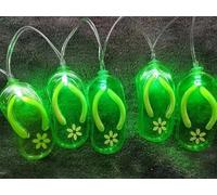 SHANJIA Slippers Light String, 13ft 40LED Outdoor Beach Flip Flop String Lights for Summer Camp Tent Wedding Holiday Party Garden Bedroom Decor (Green)
