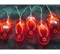 SHANJIA Slippers Light String, 13ft 40LED Outdoor Beach Flip Flop String Lights for Summer Camp Tent Wedding Holiday Party Garden Bedroom Decor (Red)