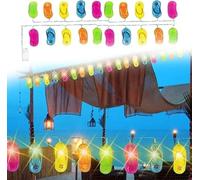 SHANJIA Slippers Light String, 16.5ft 50LED Outdoor Beach Flip Flop String Lights for Summer Camp Tent Wedding Holiday Party Garden Bedroom Decor (Multicolour)