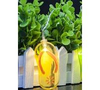 SHANJIA Slippers Light String, 3.3ft 10LED Outdoor Beach Flip Flop String Lights for Summer Camp Tent Wedding Holiday Party Garden Bedroom Decor (Yellow)