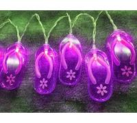 SHANJIA Slippers Light String, 3.3ft 10LED Outdoor Beach Flip Flop String Lights for Summer Camp Tent Wedding Holiday Party Garden Bedroom Decor (Purple)
