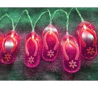 SHANJIA Slippers Light String, 9.8ft 30LED Outdoor Beach Flip Flop String Lights for Summer Camp Tent Wedding Holiday Party Garden Bedroom Decor (Pink)