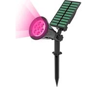 SHANJIA Solar Garden Lights, 7 LED Waterproof Outdoor Solar Spotlights 2-in-1 Multi Use Outdoor Wall Lights Decorative Lights for Garden, Lawn, Pathway, Party & Christma (Pink)
