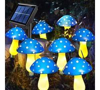 SHANJIA Solar Mushroom Garden Lamp,8 Lighting Modes Waterproof Ornaments for Garden Lawn Pathway Landscape Yard Pathway Fence Decoration (Blue 8)