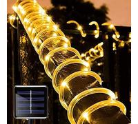 SHANJIA Solar Rope String Lights, 7.5M/25ft 50LEDs Waterproof Copper Wire Lights Tube, Outdoor Rope Lights for Garden Yard Path Fence Tree Wedding Party Decorative (Warm Colors)