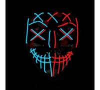 SHANJIAANU LED Halloween Purge Mask - Scary Light Up Halloween Mask Glow in the Dark - Costume Mask with 3 Flashing Modes for Teens & Adults Festival Cosplay Masquerade Carnival