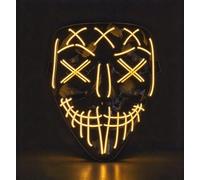 SHANJIAANU LED Halloween Purge Mask - Scary Light Up Halloween Mask Glow in the Dark - Costume Mask with 3 Flashing Modes for Teens & Adults Halloween Festival Cosplay Masquerade Carnival