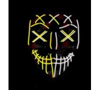 SHANJIAANU LED Halloween Purge Mask - Scary Light Up Halloween Mask Glow in the Dark - Costume Mask with 3 Flashing Modes for Teens & Adults Festival Cosplay Masquerade Carnival