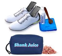 Shank Juice US Golf Shoe Cleaning Kit - No-Rinse Foam, Brush & Cedar Inserts - Prestwick Dusk Canvas Bag