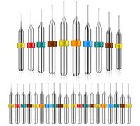 Shank Tungsten Carbide Micro Drill Bits Set, Tungsten Steel PCB Print Circuit Board Flute CNC Router Bits for Rough Stone Print Circuit Board Jewelry Engraving (30 Pcs, 0.3-1.2 mm)