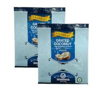 Shankar Grated Coconut 400g Pure Shredded Coconut No Added Preservatives No Artificial Colors Frozen Perfect for Cooking, Baking and Smoothies Product From India Pack of 2