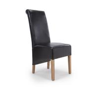 Shankar Krista Roll Back Bonded Leather Black Dining Chair Shankar Black