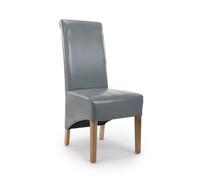 Shankar Krista Roll Back Bonded Leather Grey Dining Chair Shankar Grey