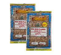 Shankar Red Rice Flakes 400g Pawa Thick Poha Red Aval Perfect for Healthy Breakfast, Snacks and Indian Dishes, Quick Cooking, Product from India Pack of 2