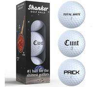 Shanker Golf Balls - Rude Branded Horrible Golf Balls - Funny Golf Gift | Sleeve of 3 Branded Horrible Novelty Balls, Playing Quality - The Ultimate Gag Gift for Truly Terrible Golf