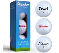Shanker Golf Balls - Rude Branded Horrible Golf Balls - Funny Golf Gift | Sleeve of 3 Branded Novelty Balls, Playing Quality - The #1 Ball for Shite Golfers - Secret Santa Gag Gift