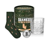 Shanker Golf - Golf Socks on The Rocks - Socks, Whiskey Glass & Golf Ball Ice Stone Set - Golf Gift Set for Men - Size 8-13