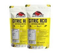 Shankh Citric Acid - 1kg (Pack of 2) | Food Grade | Pure, Natural & Multi-Purpose | Ideal for Cooking, Cleaning, Preserving