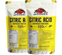 Shankh Citric Acid 250g - Pack of 2 (Anhydrous, Food Grade) - Natural Preservative for Cooking, Baking & Drinks | Multi-Purpose Cleaner, Descaler, Rust Remover & Bath Bomb Ingredient