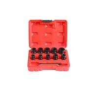 Shankly Twist Socket Set (11 Piece) Includes 1/2” Inch Lug Nut Remover With a 10mm, 11mm, 12mm, 13mm, 14mm, 15mm, 16mm, 17mm Socket Sizes Professional-Grade Lug Nut Extractor or Wheel Lock Removal