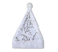 ShanLily 1Pc Santa Hat White Plush, Christmas Hat for Unisex Adult Xmas Home Decorations New Year's Party Supplies(Style7)