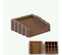 SHANLILY 4Packs TRP Bottom of Door Stoppers Anti-Slip Wedge Bidirectional Door Stops Small Size Cube Doorstop for Carpet Hardwood Tile Wall,Coffee