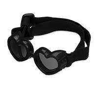 ShanLily Dog Goggles Small Breed Dog Sunglasses, UV Protection Heart Shape Dog Sunglasses with Adjustable Strap, Goggles for Dogs Doggy Pet Puppy Sun Glasses Doggie Windproof Glasses, Black